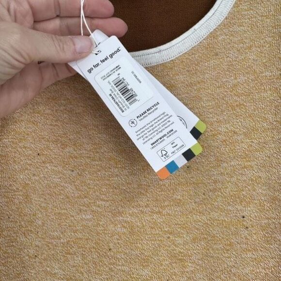 NWT Smartwool Women's Knit Wool Blend LS Tan Brown White Pullover Sweater Medium - Picture 5 of 9